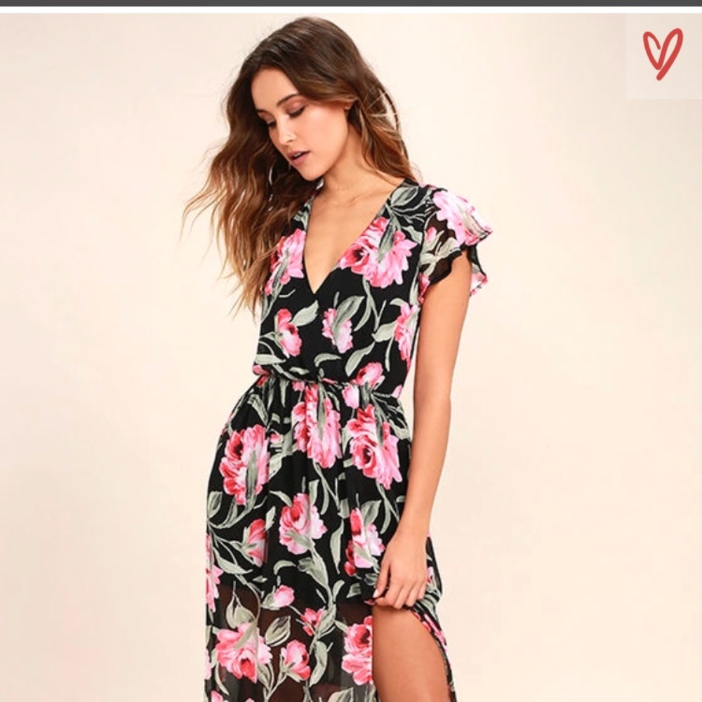 Lulus floral maxi size small